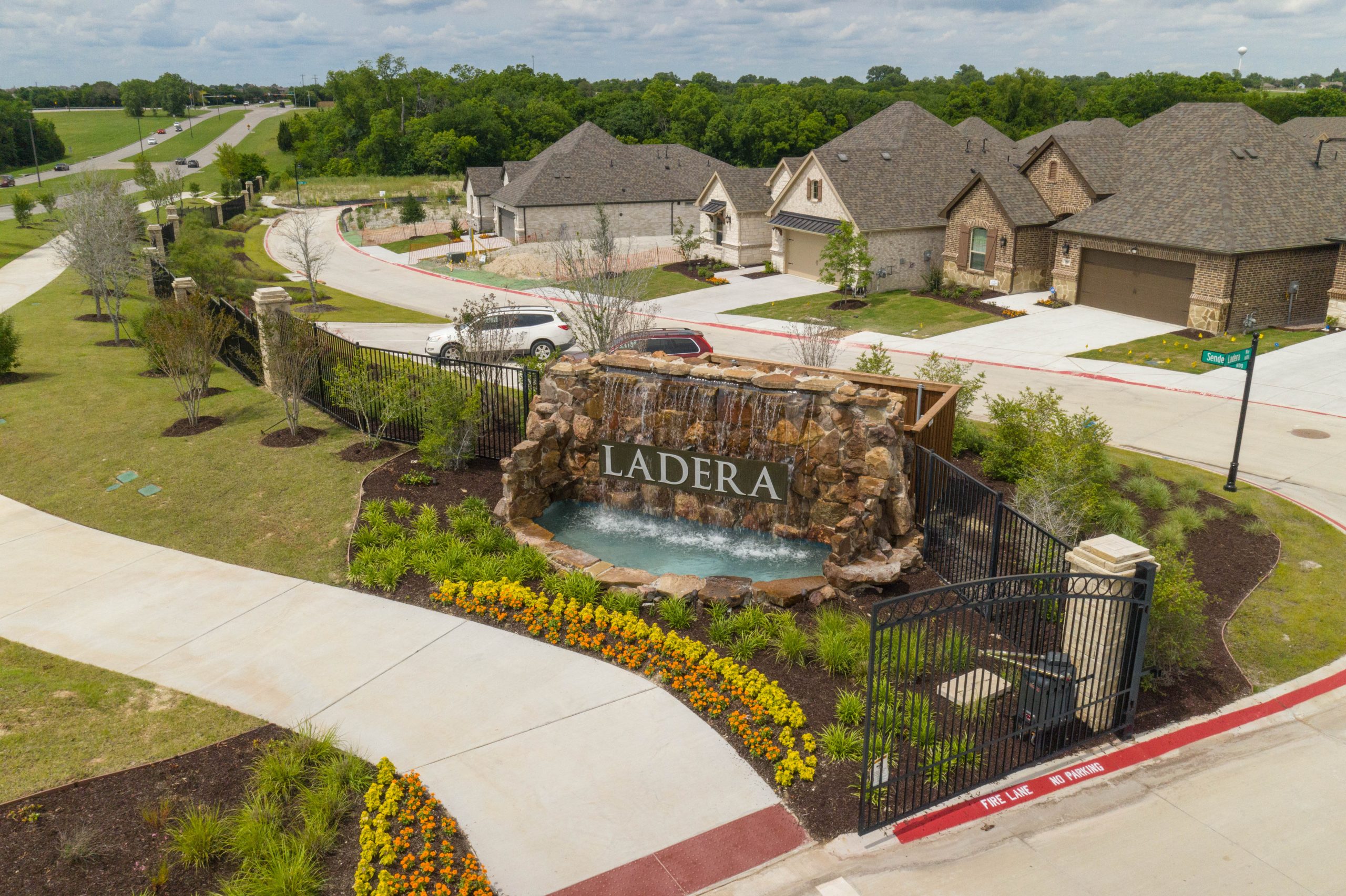 Ladera Rockwall entrance drone shot