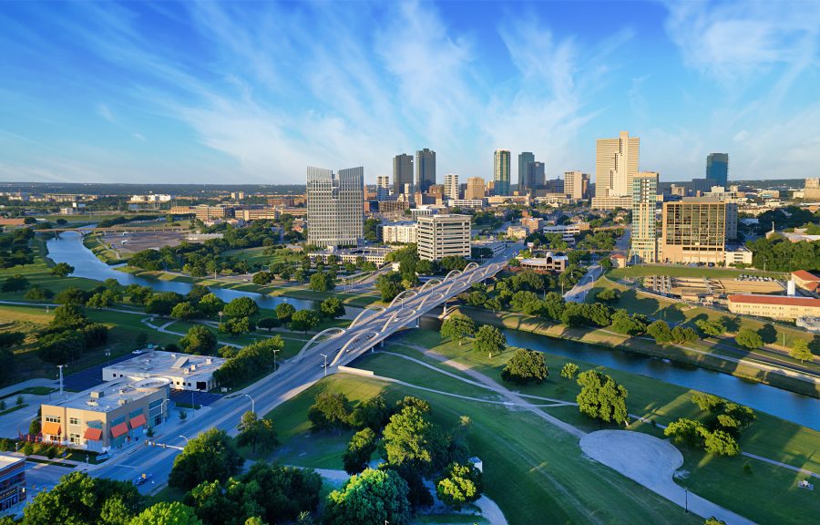 aerial of Fort Worth, Texas