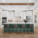 White cabinet, green accent Torino kitchen