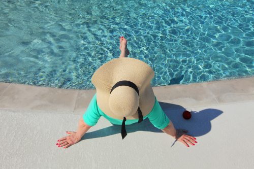 pool hat woman