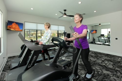 women walking on treadmills