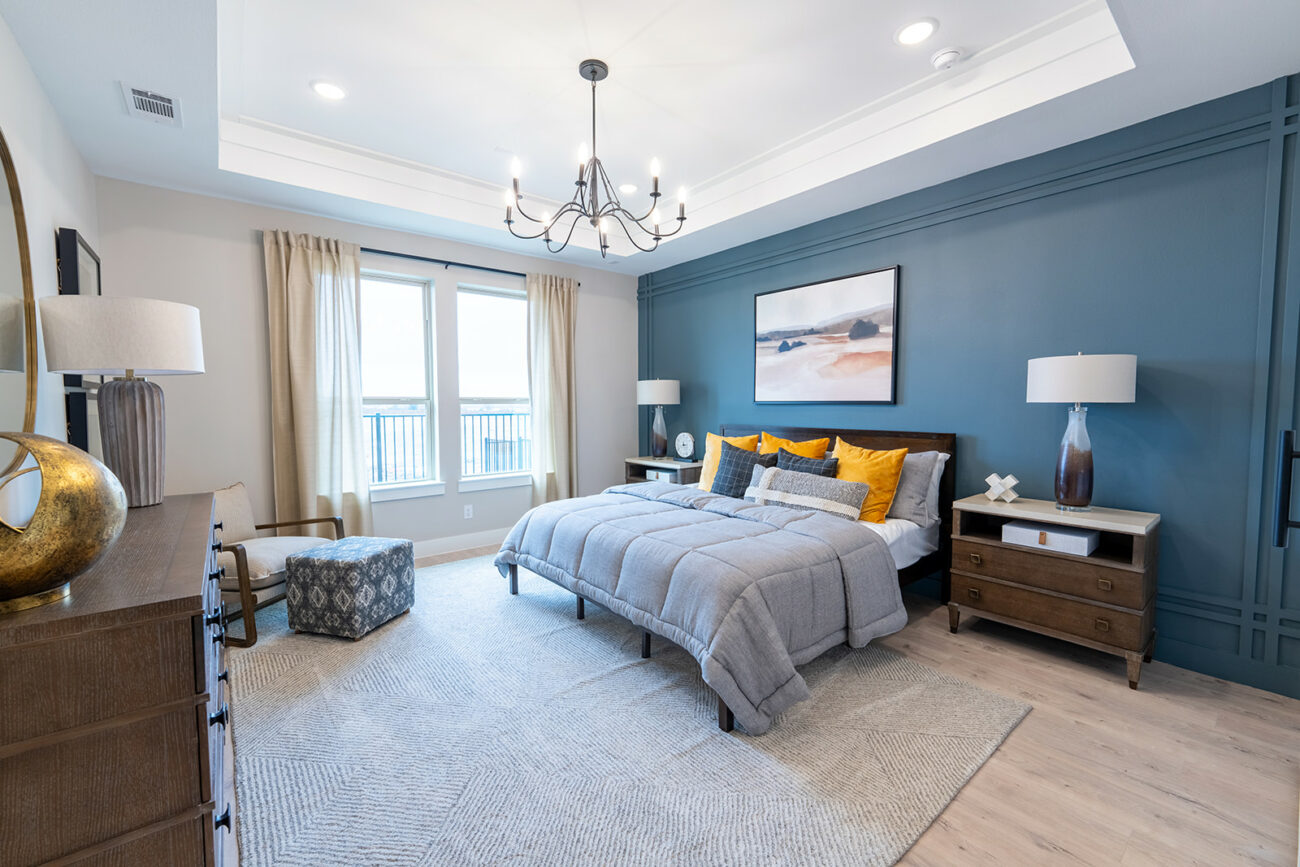 furnished bedroom at ladera little elm