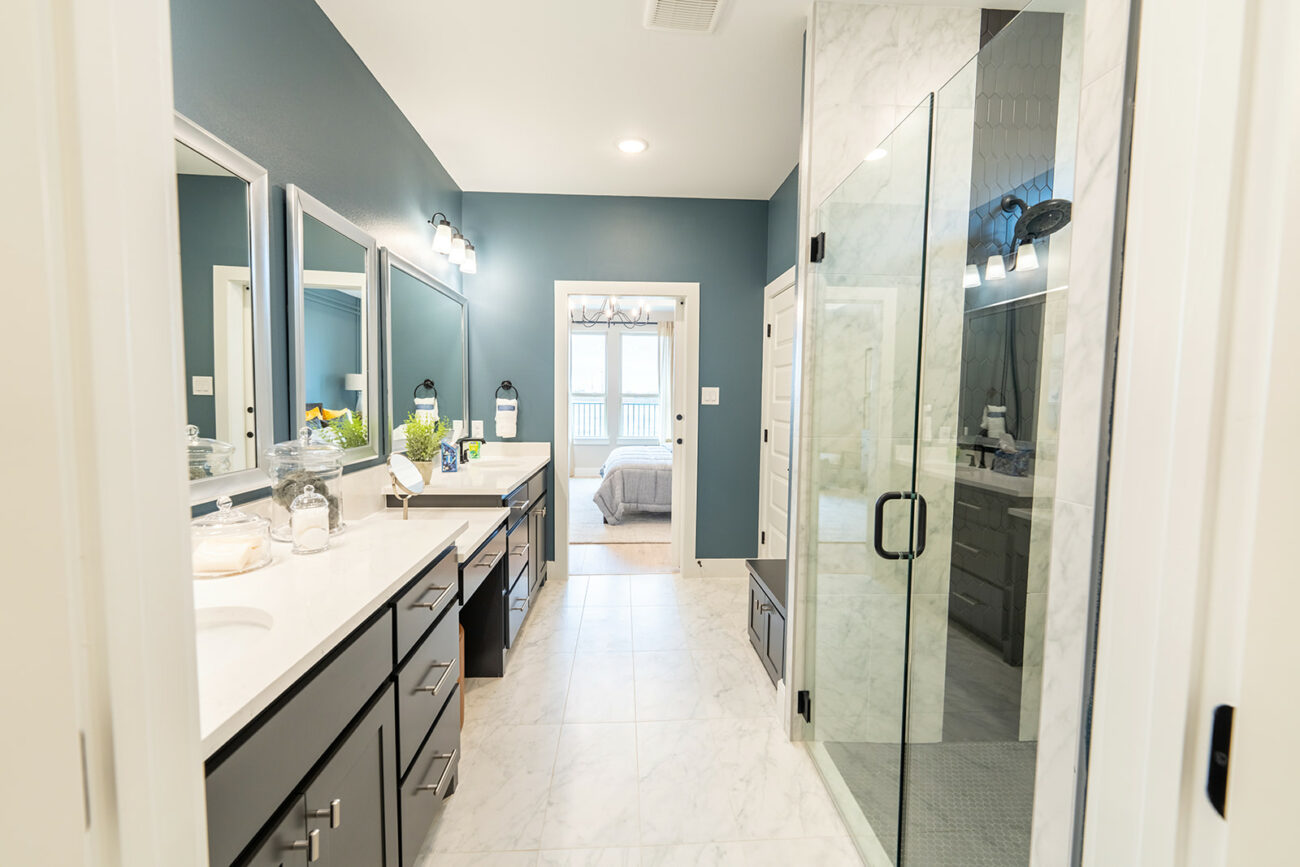 master bath at ladera little elm