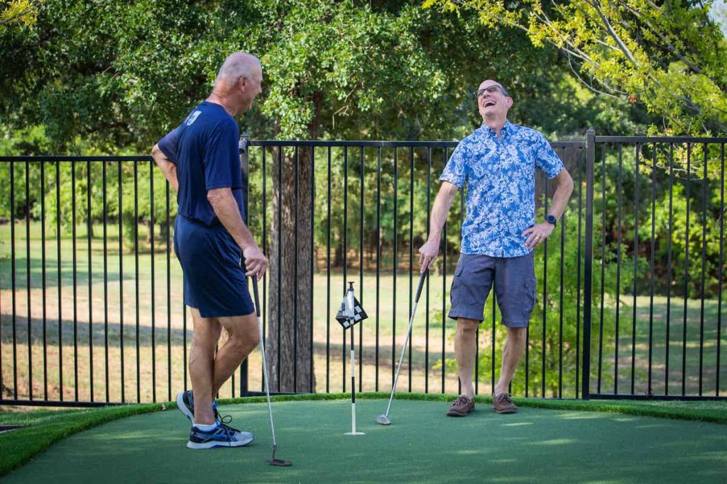 ladera texas active adult friends playing golf