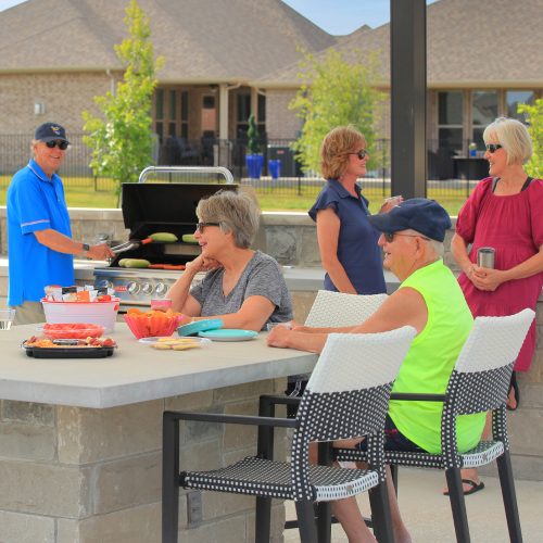 Friends having a bbq