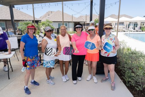 group of women at pickleball tournament winners