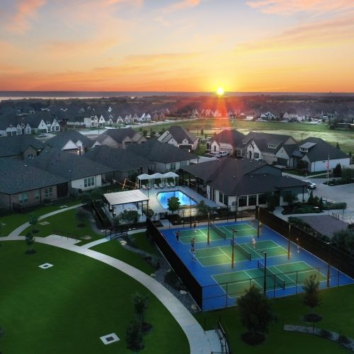 aerial of Tavolo Park at sunset