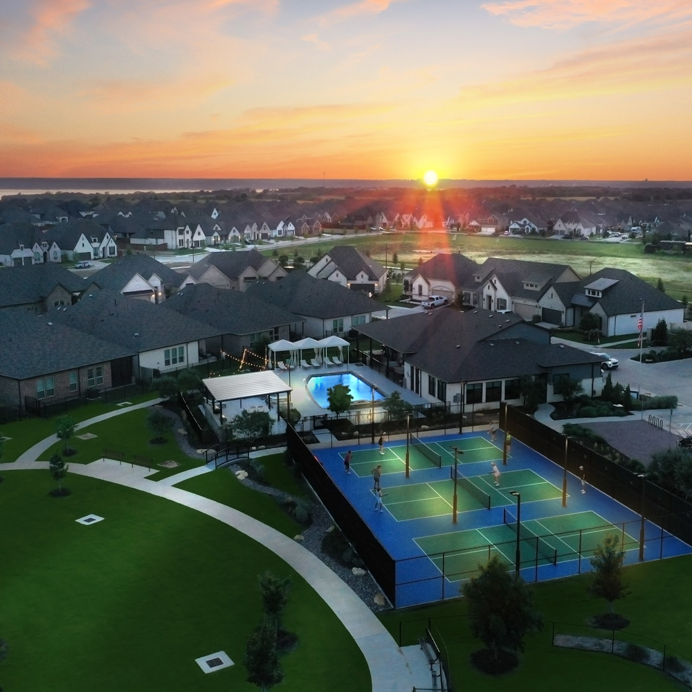 aerial of Tavolo Park at sunset